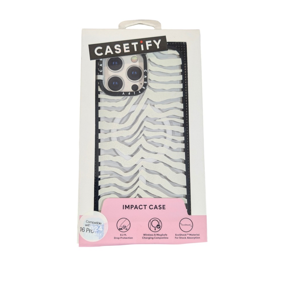 U2O-S CASETiFY Impact Case w/ Magsafe for iPhone 16 Pro Max, Zebra Stripe Read⬇️